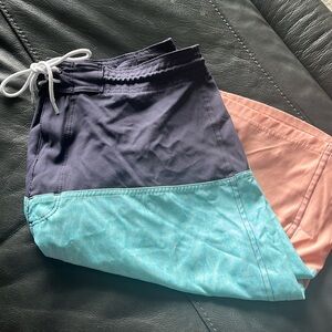 Oldnavy dark blue light blue pink swim shorts size 36